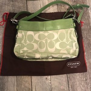 Green Monogram Coach Handbag